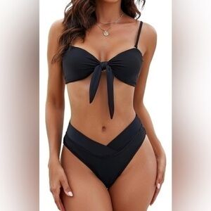 Blooming Jelly High Waisted Bikini Sets Two Piece swimsuit sz L (one strap)